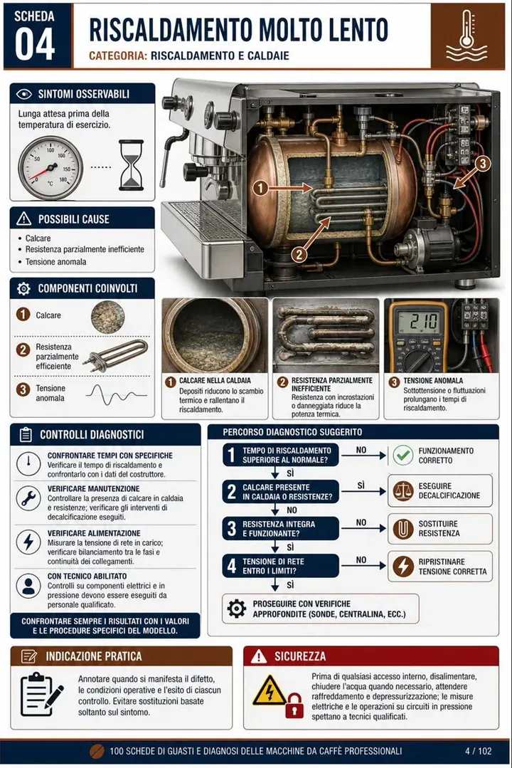 Pagina della guida di 100 schede di guasti e diagnosi delle macchine da caffè professionali 4